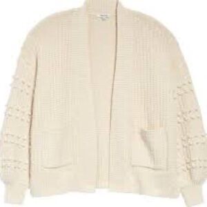Madewell Bobble Cardigan, Bright Ivory, Sz Med, Like New